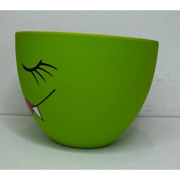Cobwebs & Cauldrons Green Vampire Face Mug Halloween Cup Fangs Lips Ceramic 4.5” - Picture 4 of 11